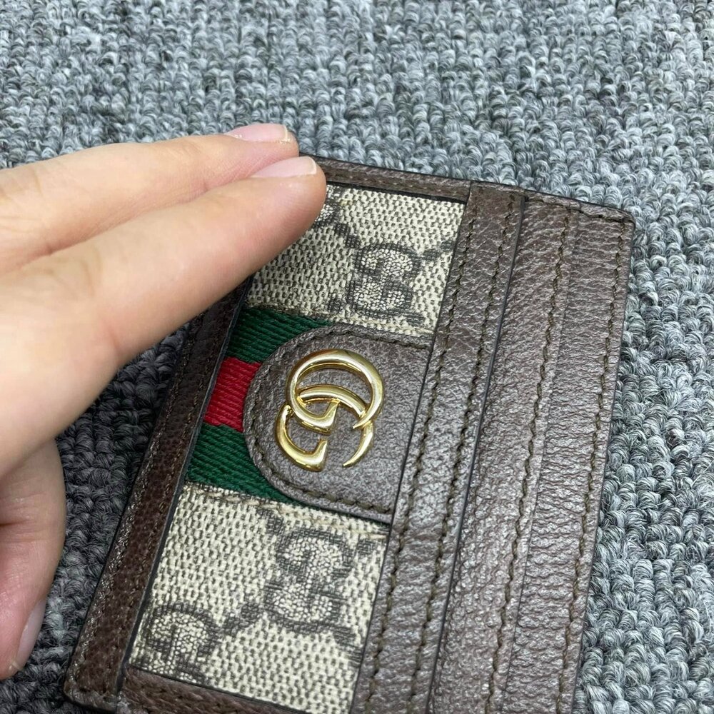 100% Authentic Gucci Ophidia GG Card Case Wallet - Picture 8 of 11